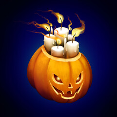 Funny and symbolic Halloween illustration - pumpkin