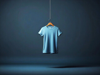 3D Mockup of a Hanging T-Shirt Against a Realistic Background