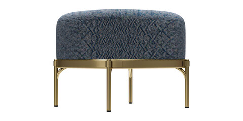 luxury and modern soft  pouf isolated on white background, interior furniture.