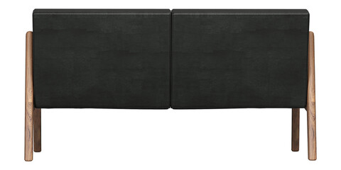 Modern black leather garden furniture sofa isolated on white background