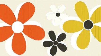 a close up of a flower on a white background with orange, yellow, and black flowers in the center.