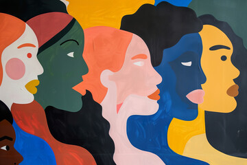 Boldly Colored Side Profiles in Stylized Painting