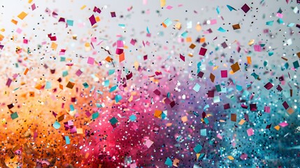 Colorful Confetti Group on White Background