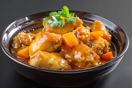 Chinese cuisine. Savory Chicken Stew with Vibrant Vegetable