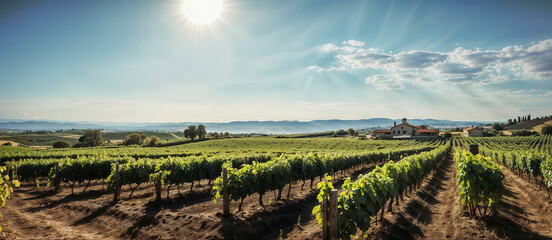 Fototapeta na wymiar rolling vineyards in the heart of wine country