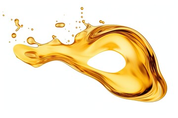 liquid surface oil with chromatic texture. golden shiny translucent abstract wavy levitating...