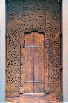 Decorative door to Torpo Stave Church, Norway