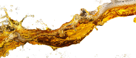 A golden beer splashing.