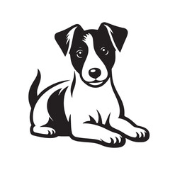 Retro Jack Russell Terrier Silhouette Collection, Stylish Retro Jack Russell Terrier Silhouette , Black and White Jack Russell Terrier Collection, Vintage-Inspired Jack Russell Terrier Silhouette