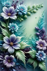 Bouquet of colorful bright flowers