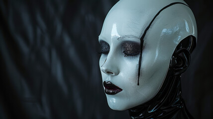 Portrait of a female humanoid robot