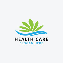 natural health care logo design vector