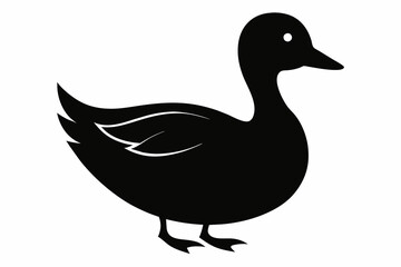 duck silhouette vector on white background.
