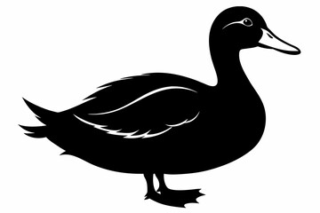 duck silhouette vector on white background.