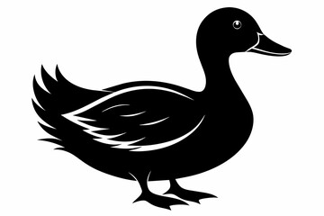 duck silhouette vector on white background.