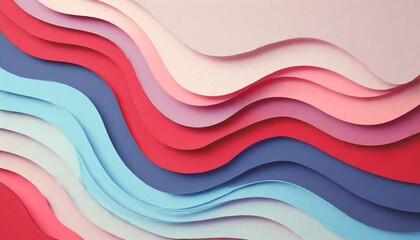Multi layers paper cut texture background with wavy lines. Geometric paper carve background. Pastel...