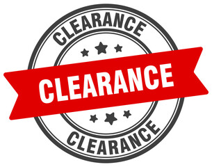 clearance stamp. clearance label on transparent background. round sign