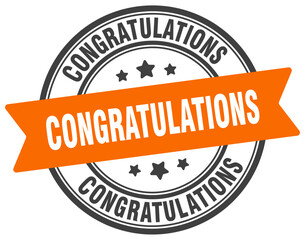 congratulations stamp. congratulations label on transparent background. round sign