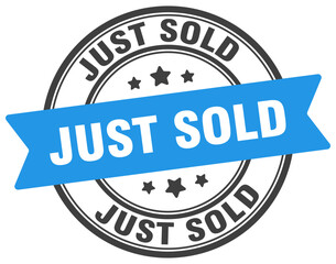 just sold stamp. just sold label on transparent background. round sign