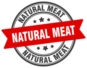 Fototapeta premium natural meat stamp. natural meat label on transparent background. round sign