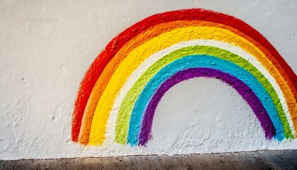  rainbow painted on a wall