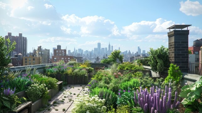 Skyline views from rooftop gardens