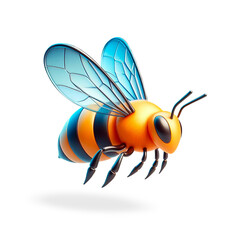 Bee 3D insect illustration.