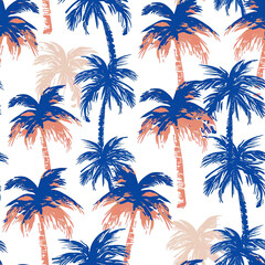 Beautiful vintage floral background. Landscape with palm trees
