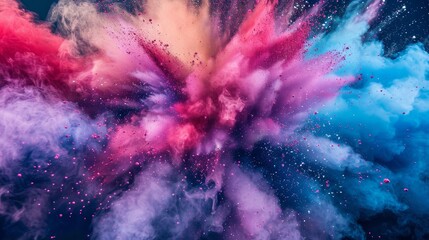 Dynamic explosions of colored powder
