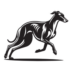 Retro Greyhound Silhouette Collection, Classic Greyhound Silhouette Art, Vintage Greyhound Silhouette Illustration,  Black and White Greyhound Collection, Stylish Retro Greyhound Silhouette Artwork
