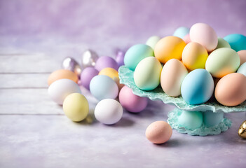 Naklejka na ściany i meble Easter pastel colored eggs