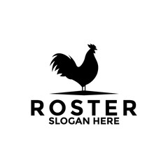 Fototapeta na wymiar chicken, rooster drawing logo design inspiration, Rooster silhouette logo template