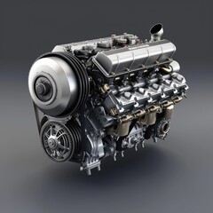 Fototapeta premium Fantasy Meticulous auto engine disassembly: a comprehensive visual journey, intricate components, gears, pistons, technology involved in disassembly of automotive engine meticulous inspection repair.