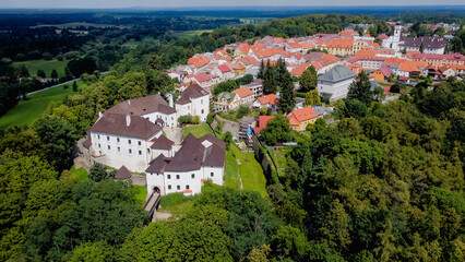 The magnificent castle Nové Hrady , a stunning example of Gothic architecture nestled in the heart of the South Bohemian Region, Czech Republic. - 760847943