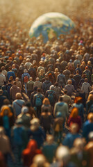 Fototapeta premium The population of the entire world in 1800 was less than 1 billion, 8k, clear face