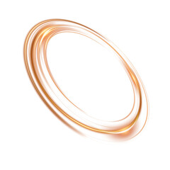 Magic fantasy portal. Round light frame, with small particles of dust, futuristic teleport. Yellow neon lights illuminate the night scene with sparkles. Light effect. PNG.