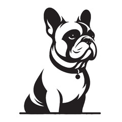 Retro French Bulldog Silhouette Collection, French Bulldog Silhouette Art, Stylish Retro French Bulldog Artwork, Black and White French Bulldog Collection