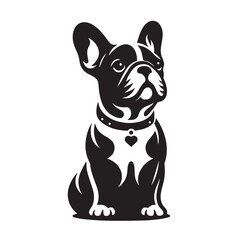 Retro French Bulldog Silhouette Collection, French Bulldog Silhouette Art, Stylish Retro French Bulldog Artwork, Black and White French Bulldog Collection