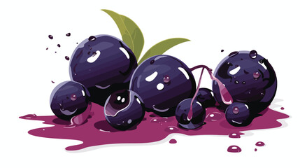 A perturbed acai berry with its dark purple skin wr - obrazy, fototapety, plakaty