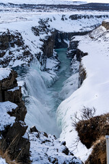 mountain river in winter