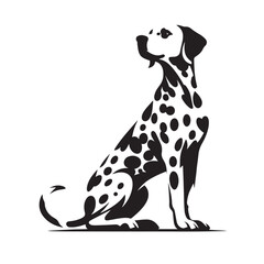 Retro Dalmatian Silhouette Collection, Vintage Dalmatian Silhouette Illustrations, Stylish Retro Dalmatian Artwork, Black and White Dalmatian Collection