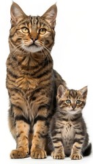 Obraz premium Geoffroy s cat and kitten portrait with ample space on the left side for text placement