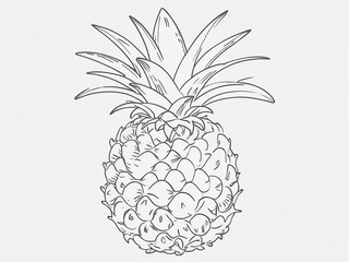 Hand drawn fresh pineapple vector illustration