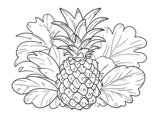 Hand drawn fresh pineapple vector illustration