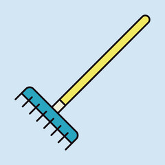 Garden rake vector isolated icon