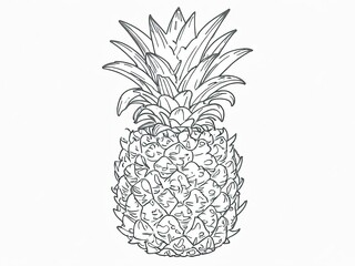 Hand drawn fresh pineapple vector illustration