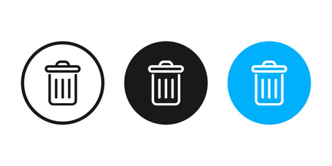 Trash bin icons. Clean Recycle bin icons. Remove icon set