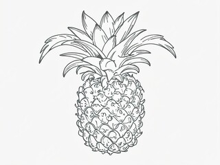 Hand drawn fresh pineapple vector illustration