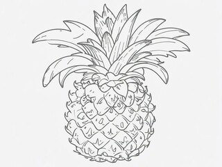 Hand drawn fresh pineapple vector illustration