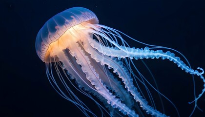 A Jellyfish With Tentacles That Shimmer With Phosp